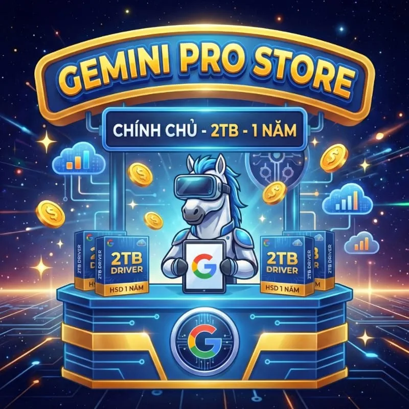 [NÂNG CẤP CHÍNH CHỦ] GEMINI PRO + 2TB GOOGLE DRIVE 1 NĂM - GIÁ RẺ NHẤT SÀN