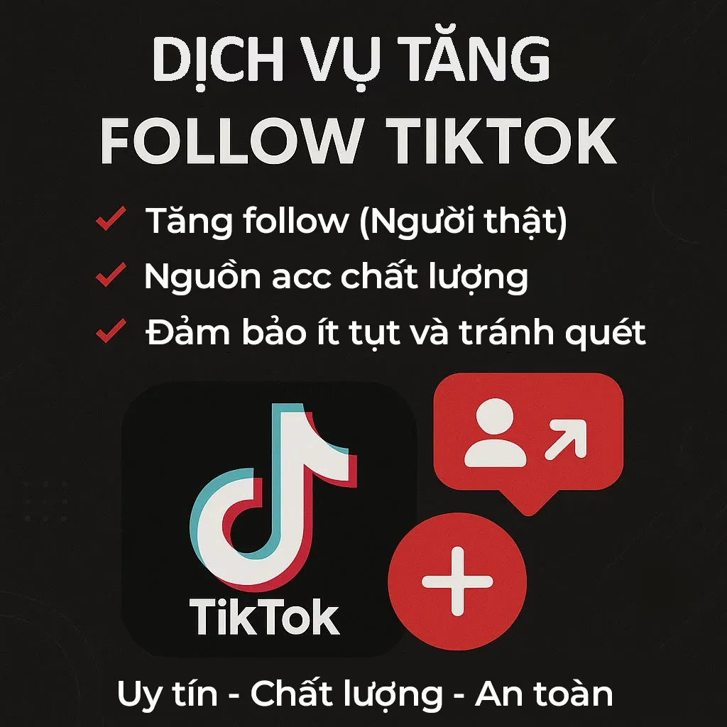 FOLLOW TIKTOK NGƯỜI DÙNG THẬT CHUYÊN DÙNG XÂY KÊNH